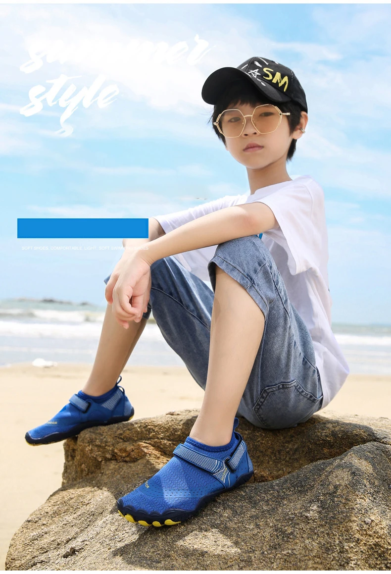 Children Anti Slip 5 Fingers Wading Shoes Beach Aqua Shoes Quick Dry Barefoot Upstream Surfing Slippers Hiking Water Shoes Kids