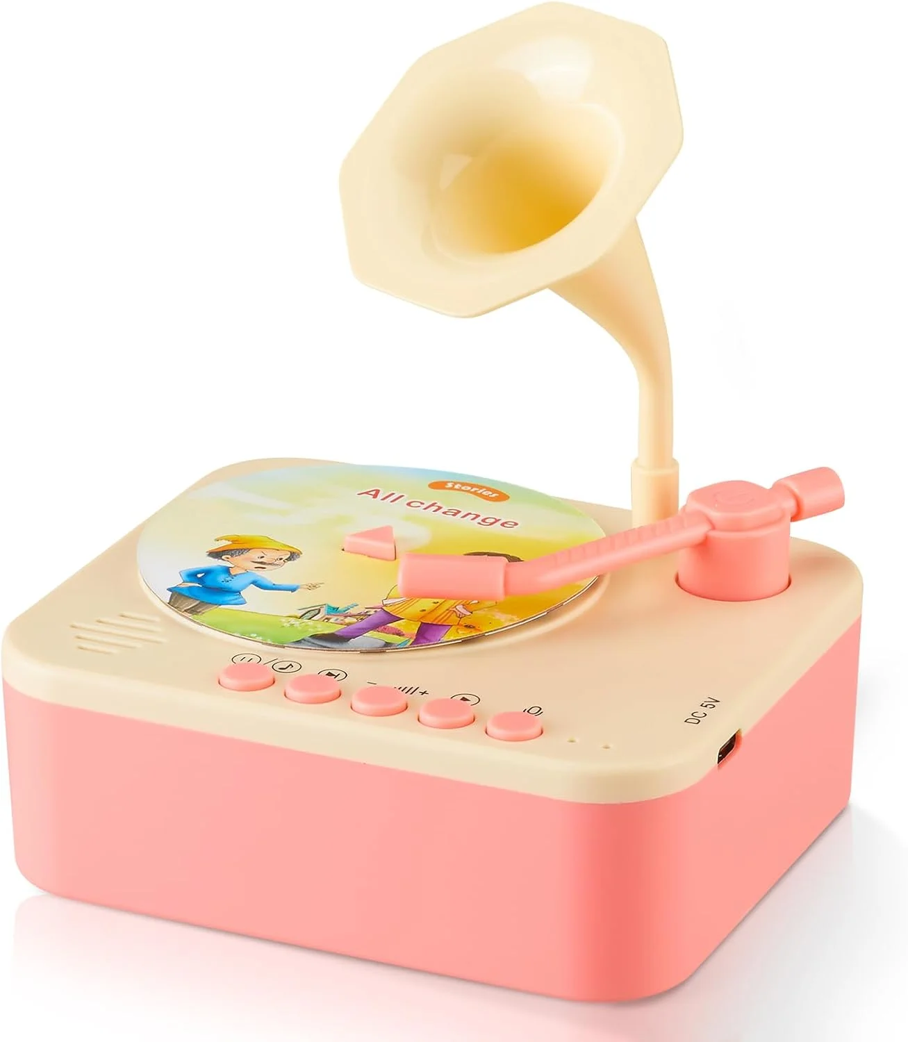 Phonograph Audio Book Player - CPSIA CPC Certified Musical Toddle Gramophone with 99 Cards