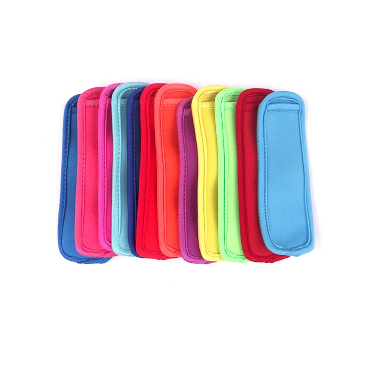 Ready to Ship Reusable Neoprene Cooler Bags Plain Color Insulated Freezer Sleeves for Icy Pole Popsicles & Ice Pops Holder