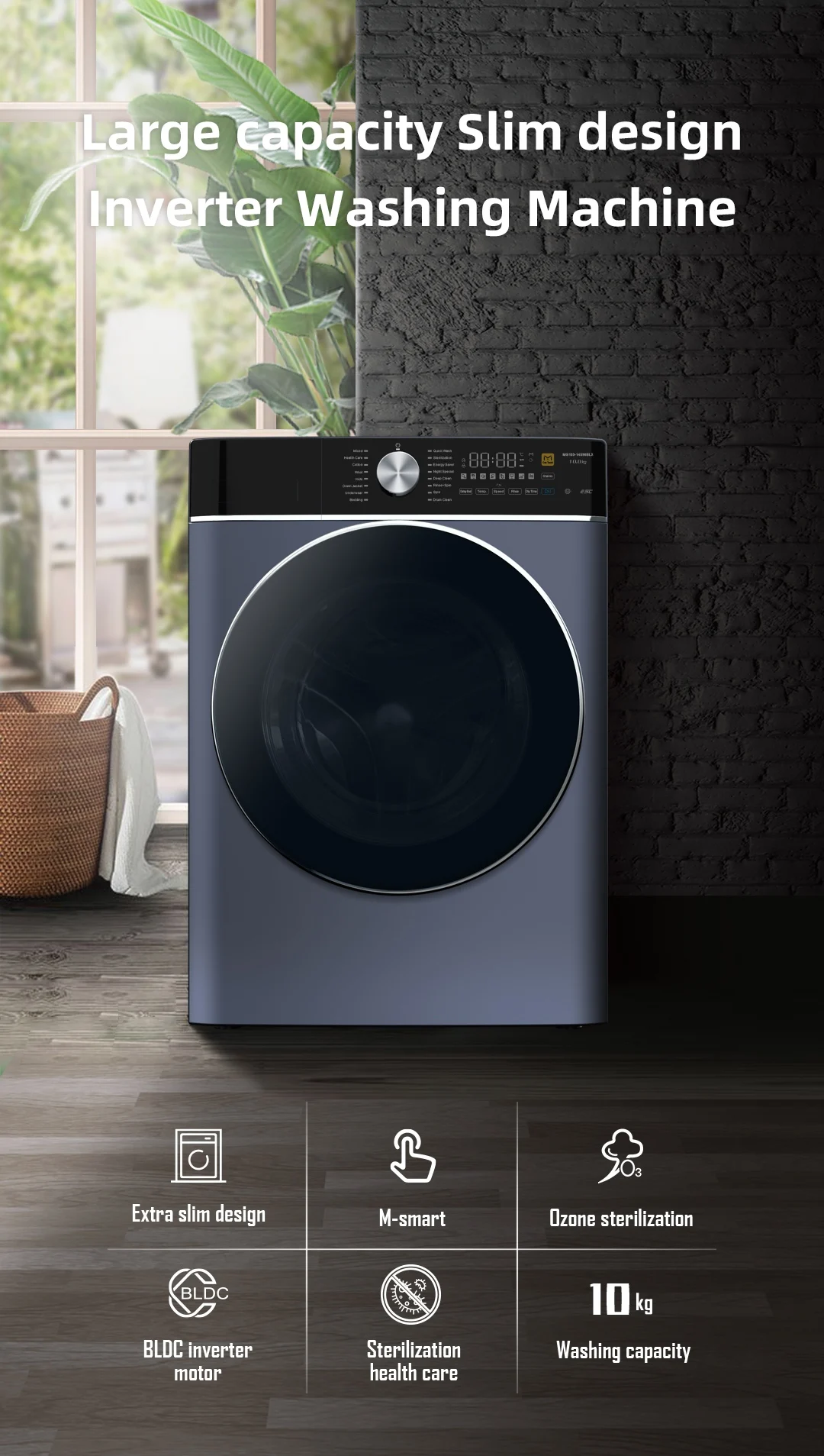 Customization Front Loading Washing Machines 10kg Big Volume Washing