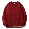 Wine red-stars round neck