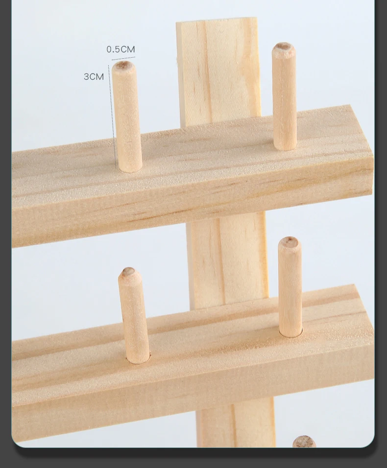 Wooden Spool Thread Rack Sewing Thread Custom Thread Holder Wood Yarn Rack With Hanging Hooks,120-Spool Sewing Rack
