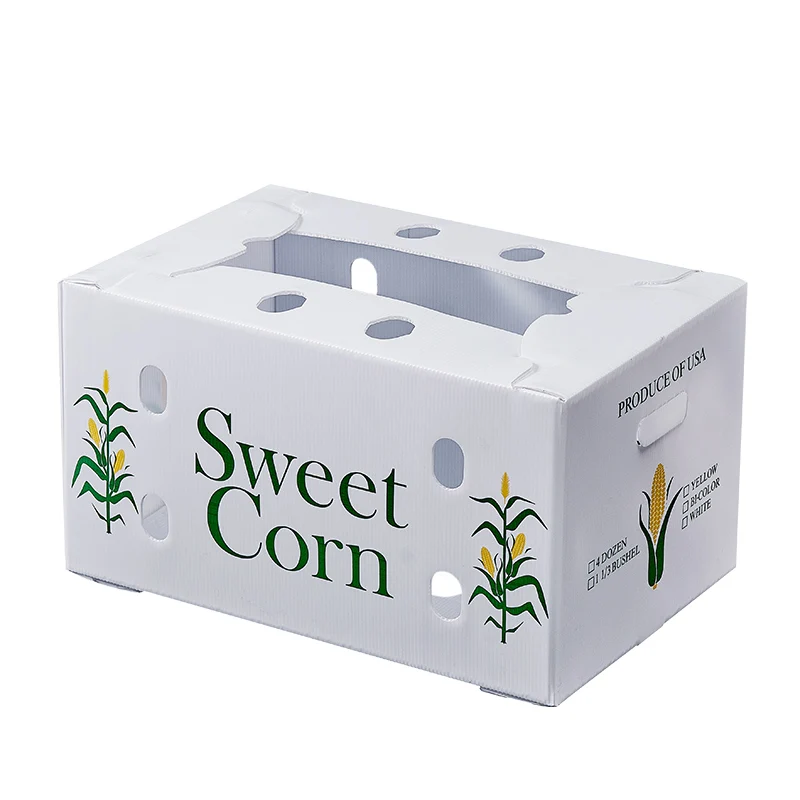 Corn Box Overwrap Sweet Corn Packing Box pp plastic Correx Box pp hollow sheet corrugate ...