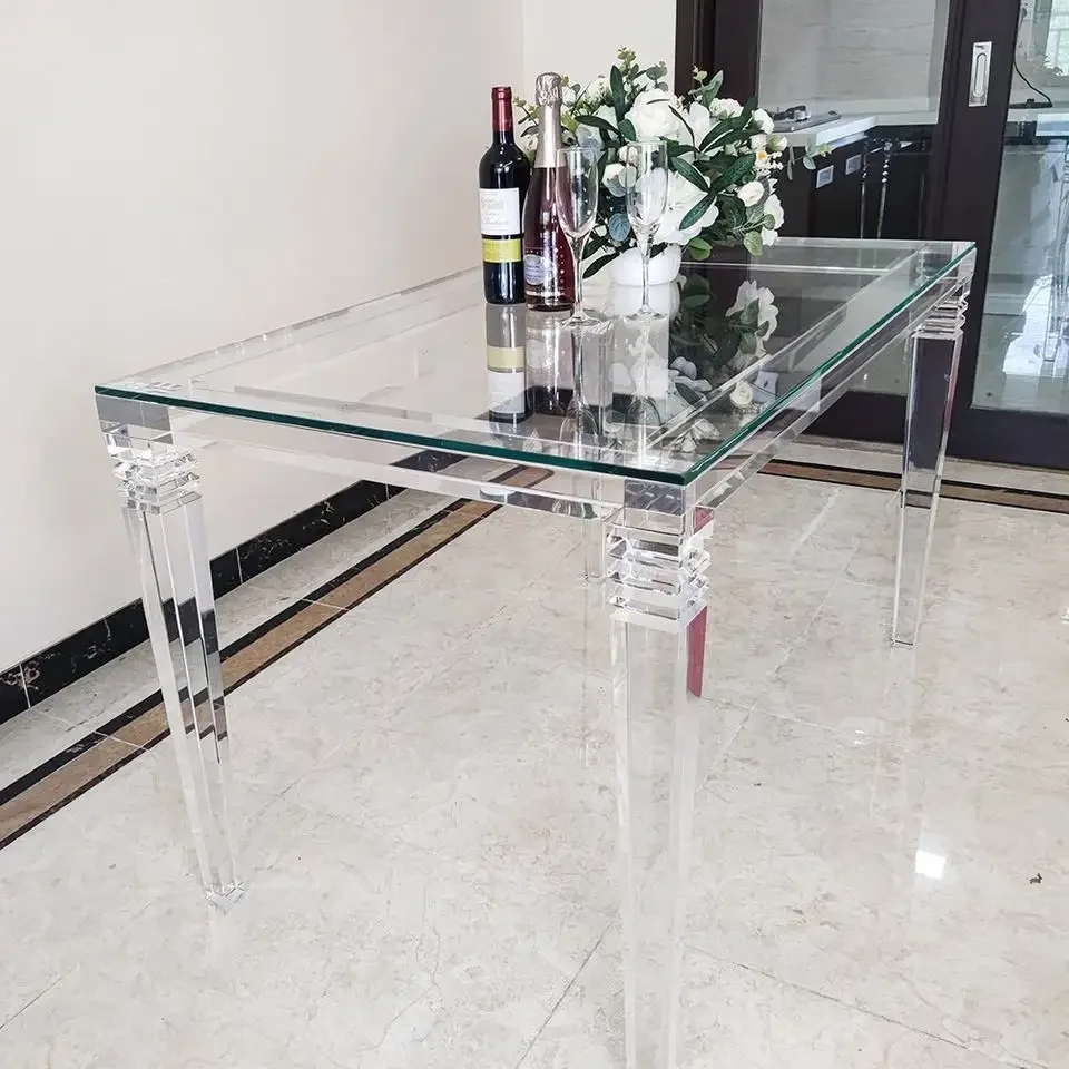 Acrylic Dining Table - Modern, Transparent, and Customizable