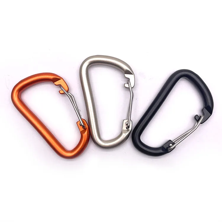 BT-L50 Wire Gate 5KN Hammock Camping Hooks 80mm Carabiner Custom Logo Aluminum Caribeaner Clip