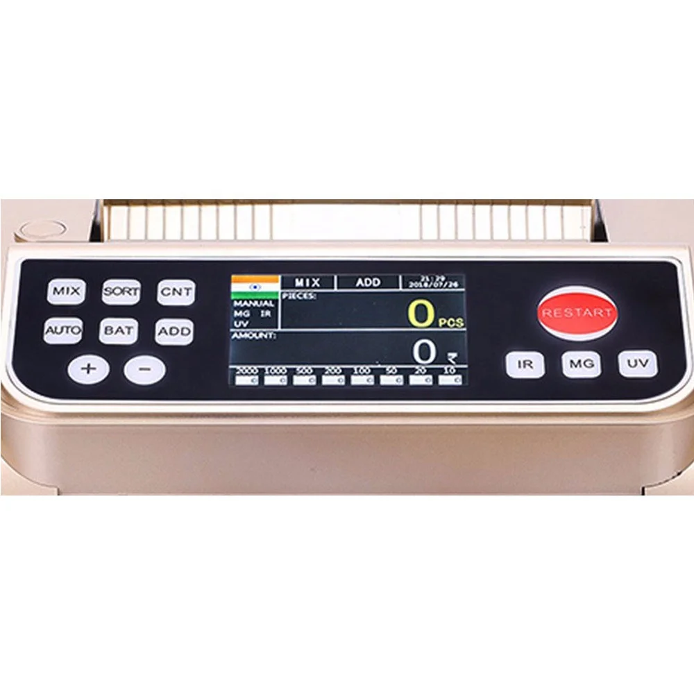 Double Colour Sensor MG UV IR Counterfit Money Detector Cash Counting Machine Banknote Money Bill Counter for Iraqi Dinar IQD