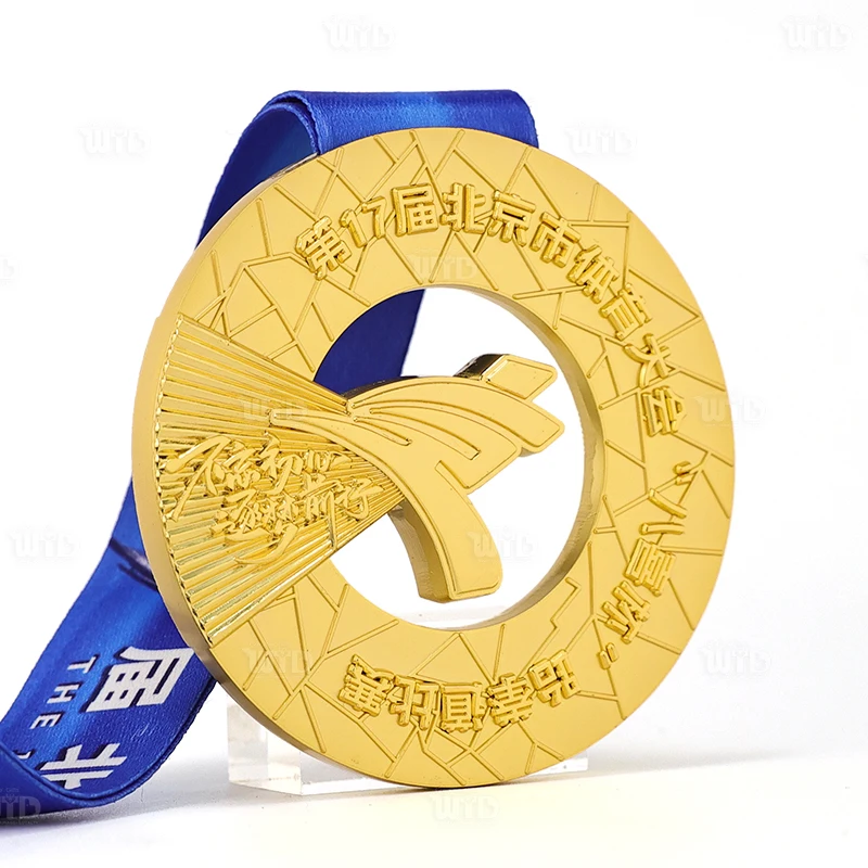 Medalha Personalizada Liga de Zinco Metal 3D Taekwondo Corrida Design Medalha Dourada Artes Marciais Karatê com Fitas