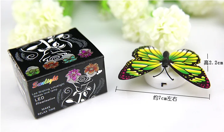 Wholesale wedding decoration 3D butterfly night lamps USB Mini LED home decor lighting Small Square Night Light