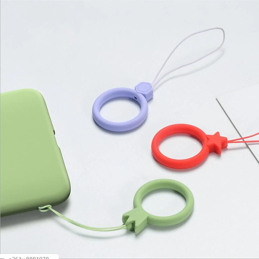 Жидкий силиконовый шнурок-кольцо унисекс мультяшный милый шнурок с защитой от падения короткий аксессуары для мобильного