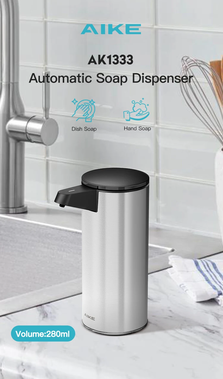 AIKE Stainless Steel Manual Soap Dispenser Pumps Liquid Soap