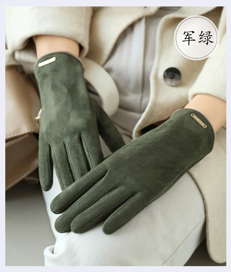 TOPKO High Quality Wind-proof Ladies Winter Warm Gloves Outdoor Driving Velvet Women Full Finger Female Thicken Gloves