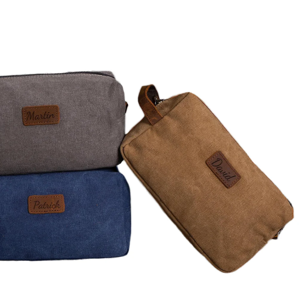 Personalized Men's Canvas Toiletry Bag Custom Dopp Kit with Engraving  Christmas Gift Promotional Tote Travel Bag for Him