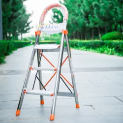 Китайская Высококачественная лестница из нержавеющей стали из алюминиевого сплава двухсторонняя домашняя лестница с узором в елочку