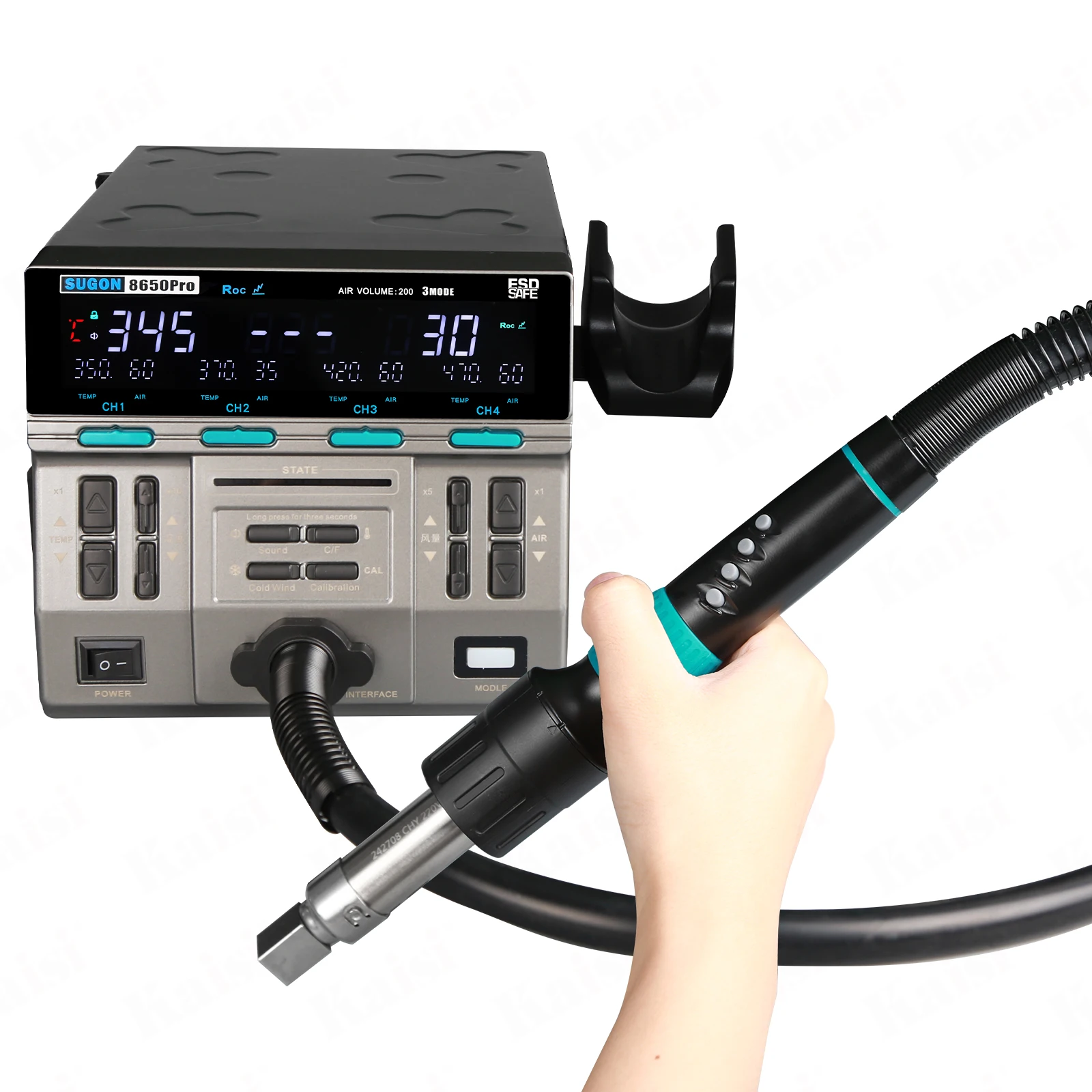 Sugon 8650 Pro Curved Rework Heat Gun Welding and Desoldering PCB Motherboard Cellphone Components Hot Air Soldering Station