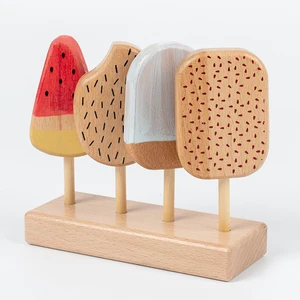 Hot sale New Manufacturer Funny Pretend Play Wooden Ice Cream Set Toys for Kids Kitchen Toy Wooden Toy