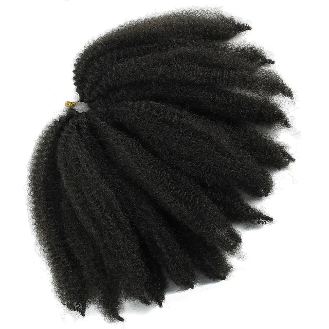 KAMA Wholesale Pre-Stretched 8Inch Short Marley Twist Braiding Hair Extension Soft High Temperature Fiber Crochet Braid Women