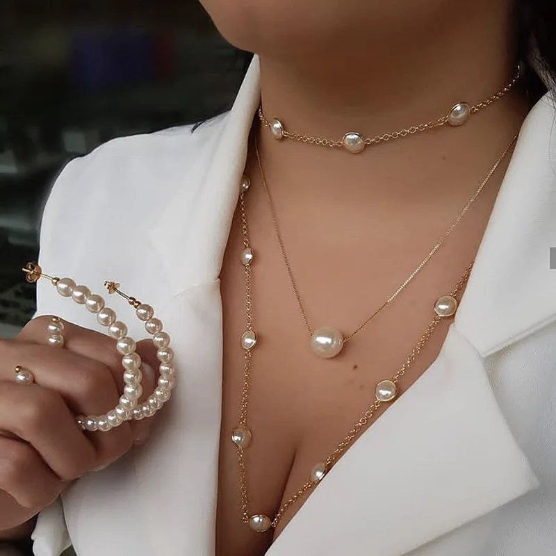 New Pearl Wild Necklace Female Multi 