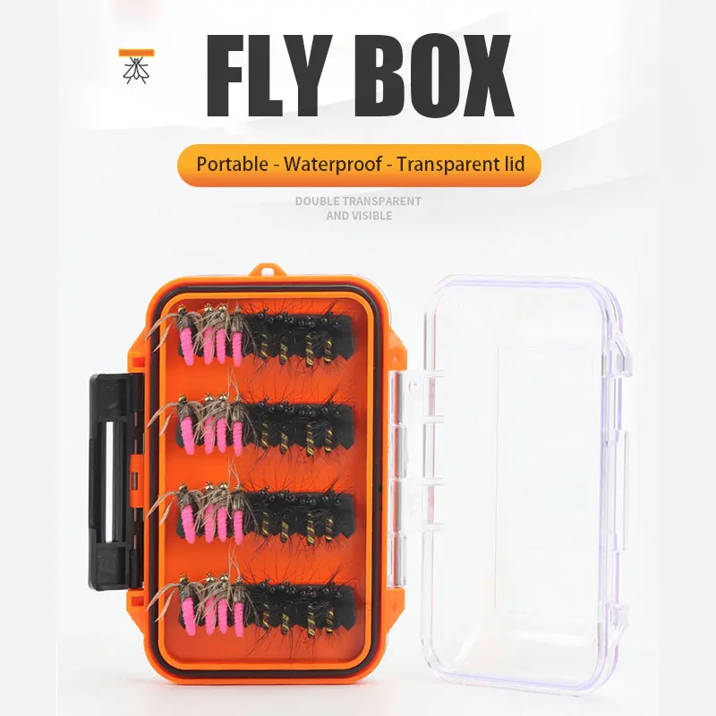 Fly Fishing Box Waterproof Foam Clear Slim Bait Lure Hook Storage Tackle Boxes