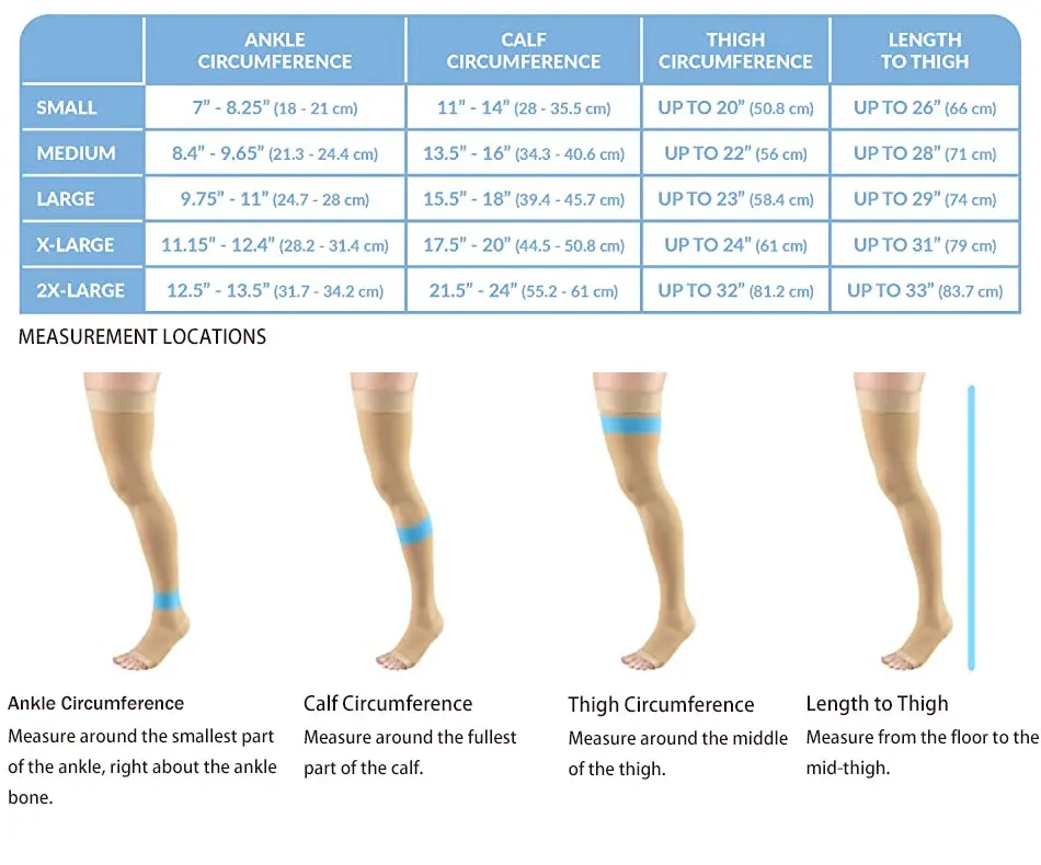23-32 Mmhg Thigh High Varicose Veins Medical Compression Stockings ...