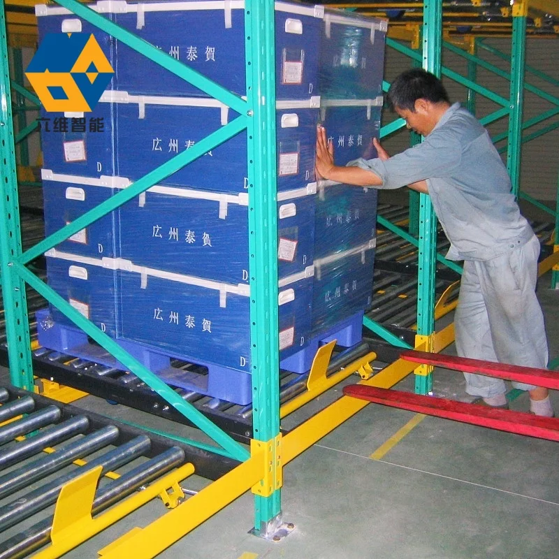 High Duty FIFO Gravity Roller Shelf Pallet Flow Rail Gravity Racking Pallet Flow Rack Gravity Live Rack for Industrial Warehouse