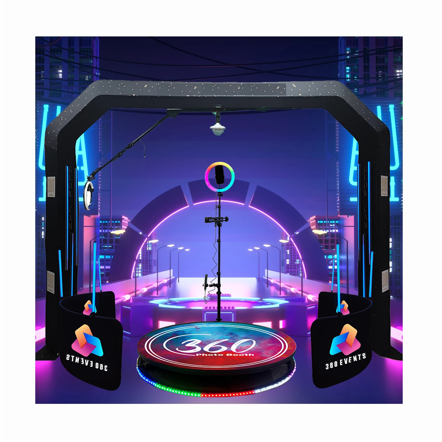 Overhead 360 Photo Booth With Printer Slow Motion Rotating Sky 360 Degree Photobooth Top Spinner Photo Booth Enclosure Wedding