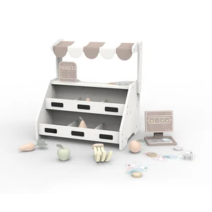 Hot Selling Classic Wood Grocery Toys Cream Log Fruit Stand for 2 to 6 Years Age Kids Popular for Boys Girls CE Approved