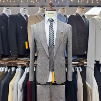 High Quality Latest Design Luxury Men's Wedding Men's Coat Business Men's 3-Piece Suit