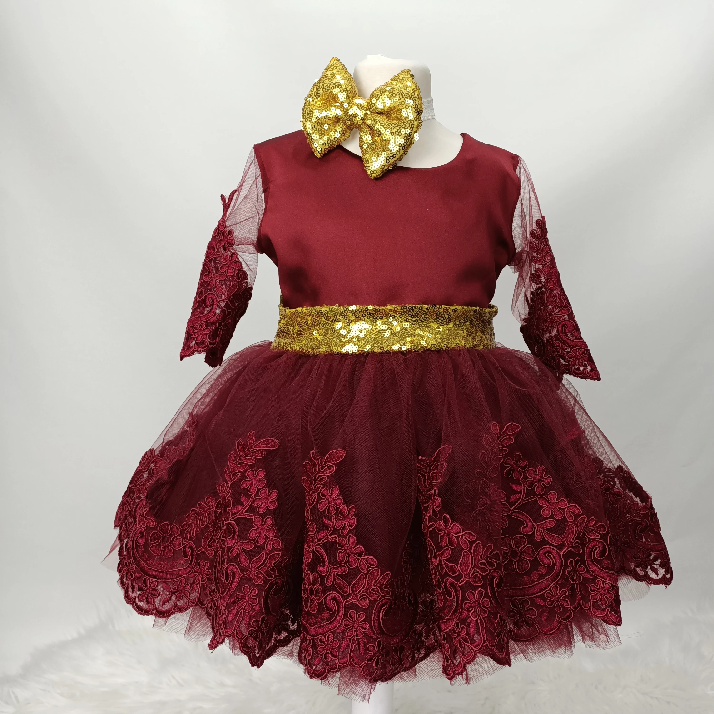 burgundy dress for kids