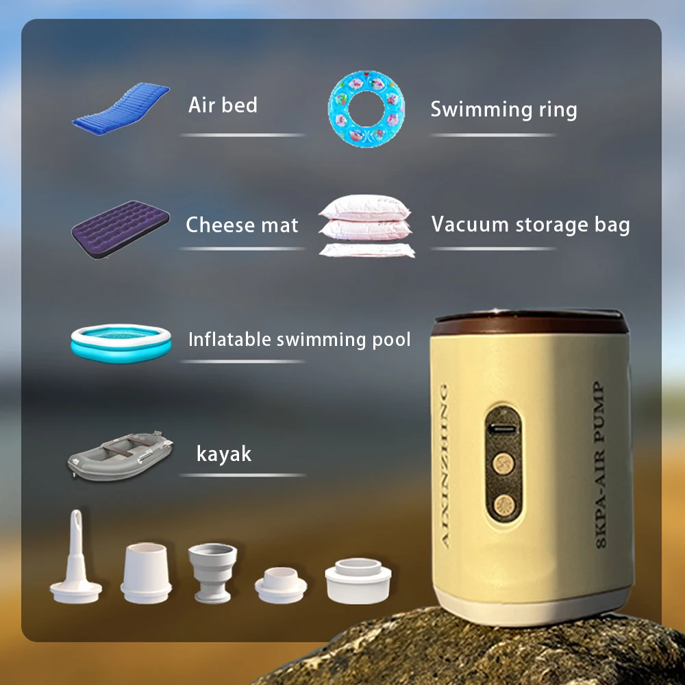 Customized Outdoor Multifunctional Portable Rechargeable 12W 500L/Min Electric Mini Air Pump for Inflatable Pools Swimming - view 5
