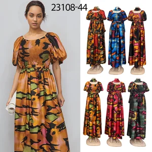 Wholesale New Fashion Large Size Loose Breathable Short Sleeve Square Collar Summer Dress