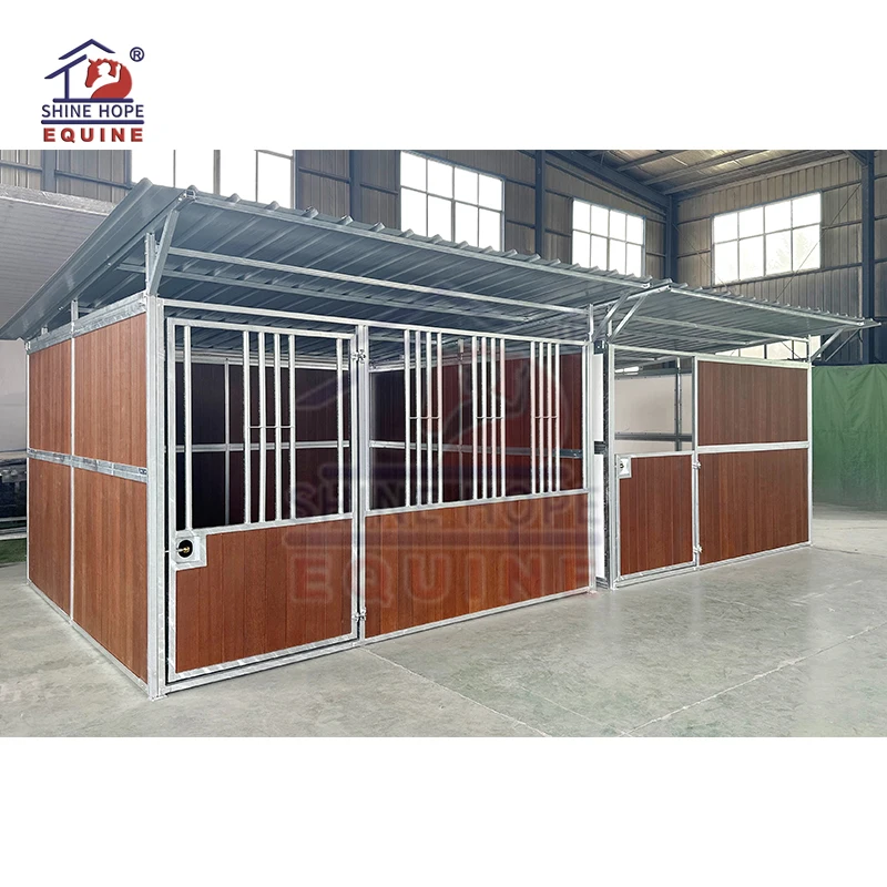 Permanent Run in Shed Outside Horse Stall Stable Panels Horse Shelter for Farm