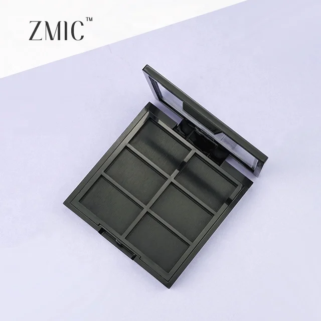 Free Sample Empty Eyeshadow Palette clear 6 Pan Eye Shadow Palette with logo Compact Powder Palette Wholesale Cosmetic Packaging