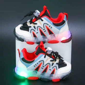 1-6-Years Soft Sole Kids Flashing Lighted Sport Shoes Boys Children Casual Breathable Led Light Sneakers Shoes For Kids