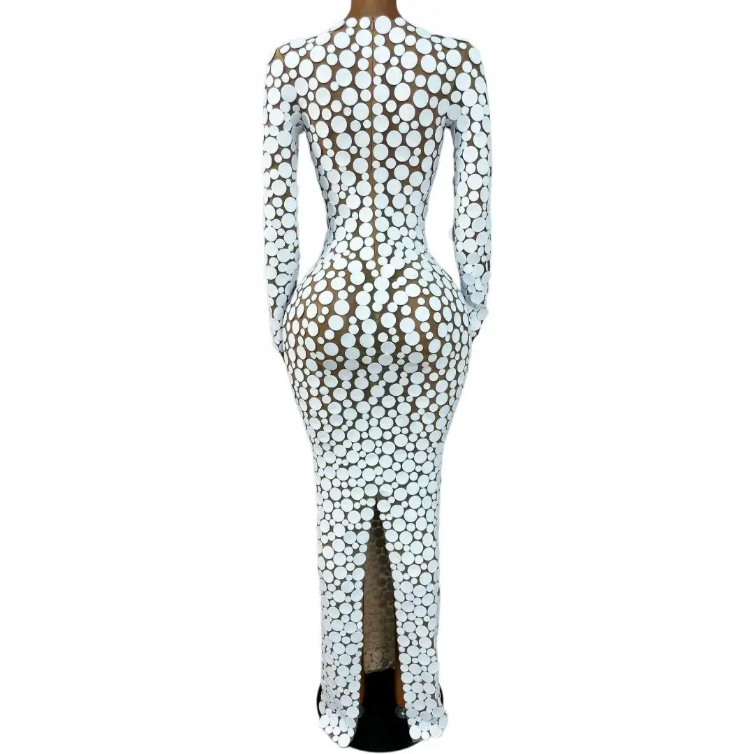Elegant White 3D Polka Dot Bodycon Mesh Dress 4 Hcce457a23fee46a0a760a965f5f0de88Z