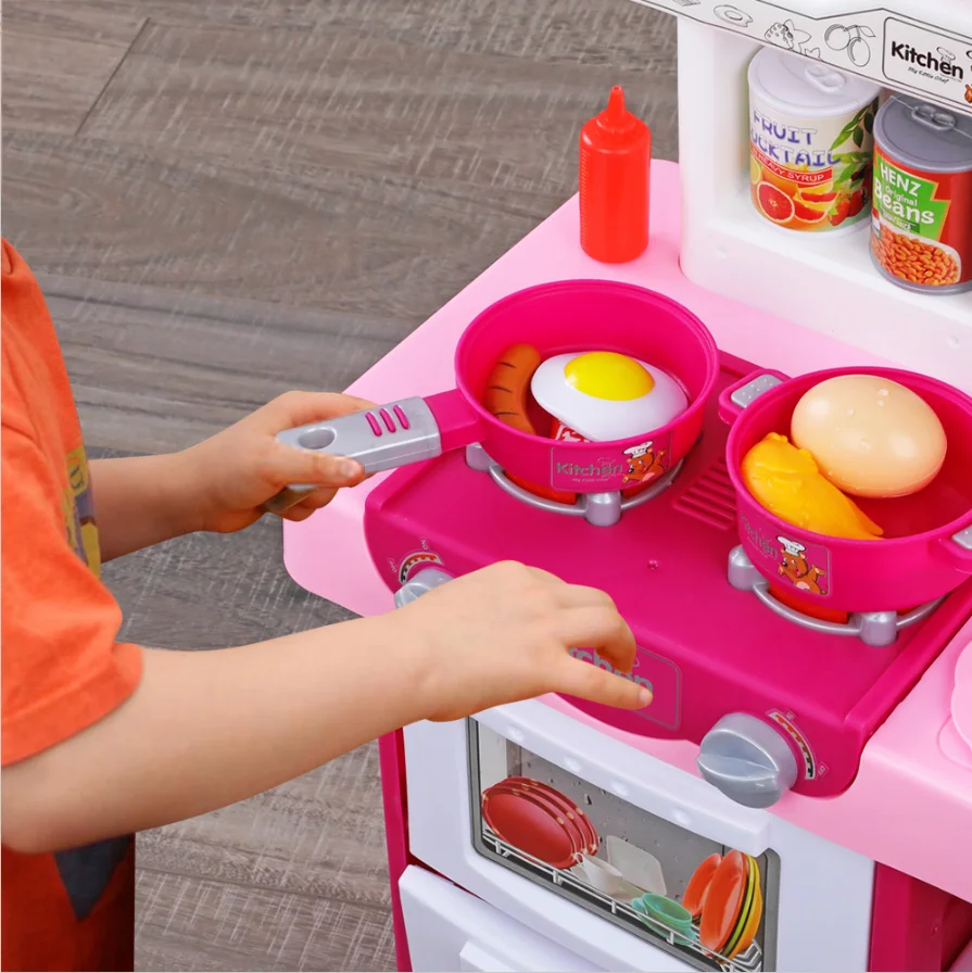 Kids Role Play 52 Pcs Interactive Kitchen Accessories Kitchen Cooking Play Set Educational Toys