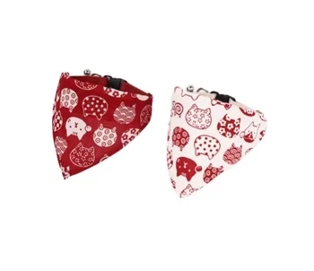 Hot Selling Multi-Function Dog Drool Towel Bib Kitten Print in Red Navy Blue White Pink-Little Pets Wholesale