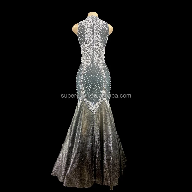 Vestidos De Boda Sin Mangas Con Perlas,Elegantes,De Lujo,Para Noche - Buy Vestido  Perla,Vestidos De Noche,Elegante Vestidos De Noche Product on Alibaba.com