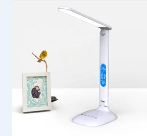 Multi Functional LED Table Lamp LCD Time Display Desk Lamp for Work Study Foldable Desktop Lamp 3 CCT 5 Brightness Reading Light