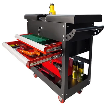 Heavy-Duty Auto-Repair Tool Carts with Thick Drawers Large Capacity Mobile Shelving for Workshop Storage Push Cart Design