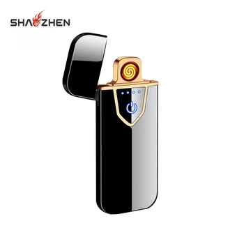 Cheapest Hot Selling Custom Ultra-thin USB Coil Lighter,Wholesale Portable Metal Men Gift Flameless Cigarette Electric Lighters