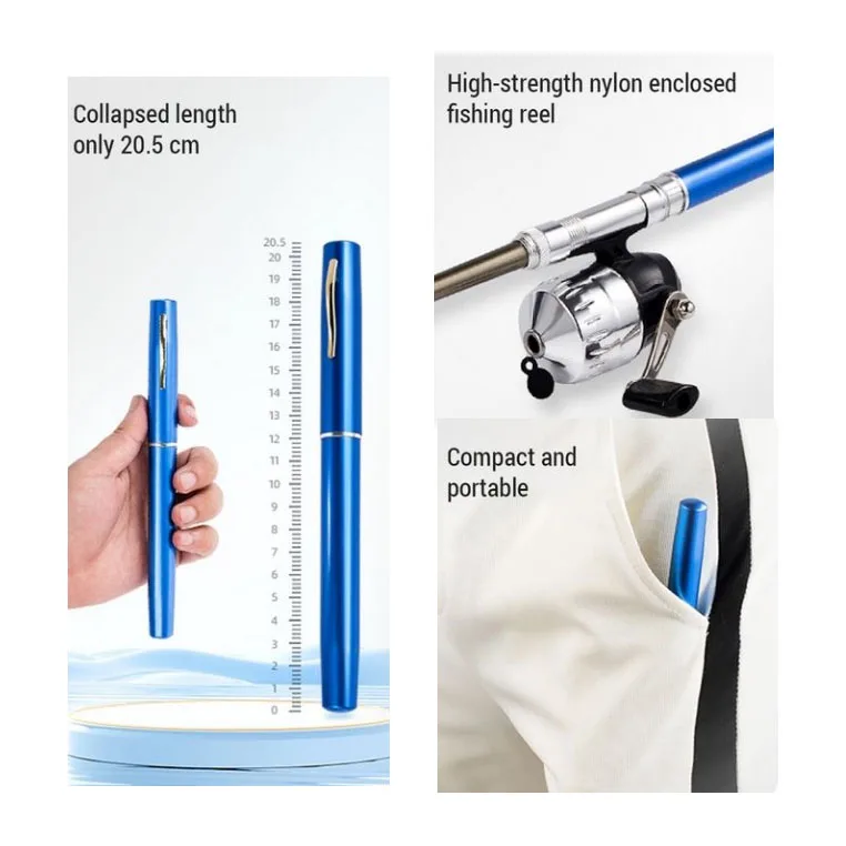best mini fishing rod and reel Portable Small Spinning Combos, Compact Telescopic 38inch Pocket Pen Fishing Pole with Line Lures Hooks for Raft, River, Lake, Ice Fishing and So On (Black) The ProFISHiency Tiny but Mighty Spincast Pocket Combo brings tiny and travel to a new level World's Smallest Fishing Rod (MUST