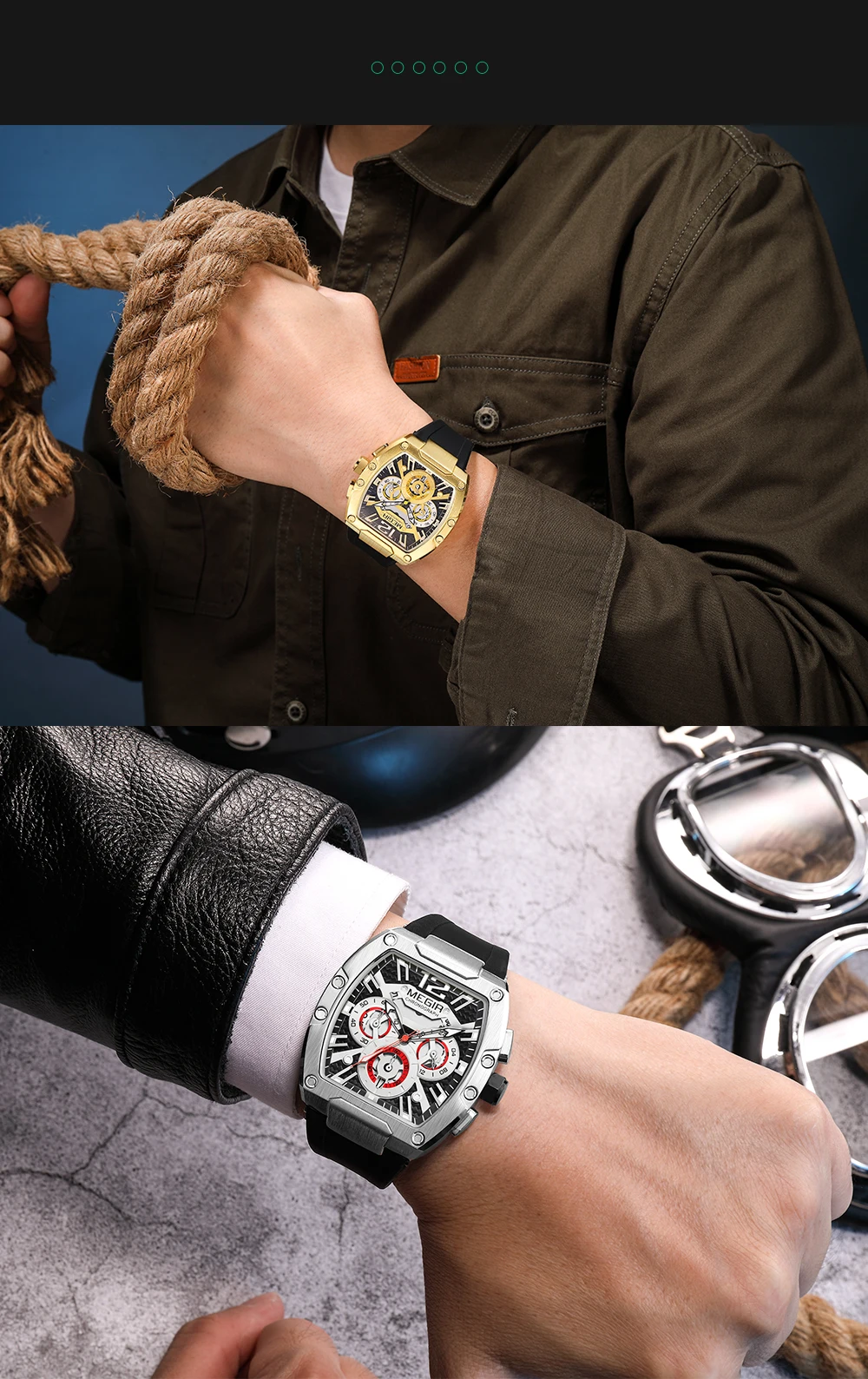Hot Sale Megir 8112 Original Brand Big Dial Chronograph Quartz Watches Luxury Men Outdoor Sport Wrist Watch Relojes Hombre
