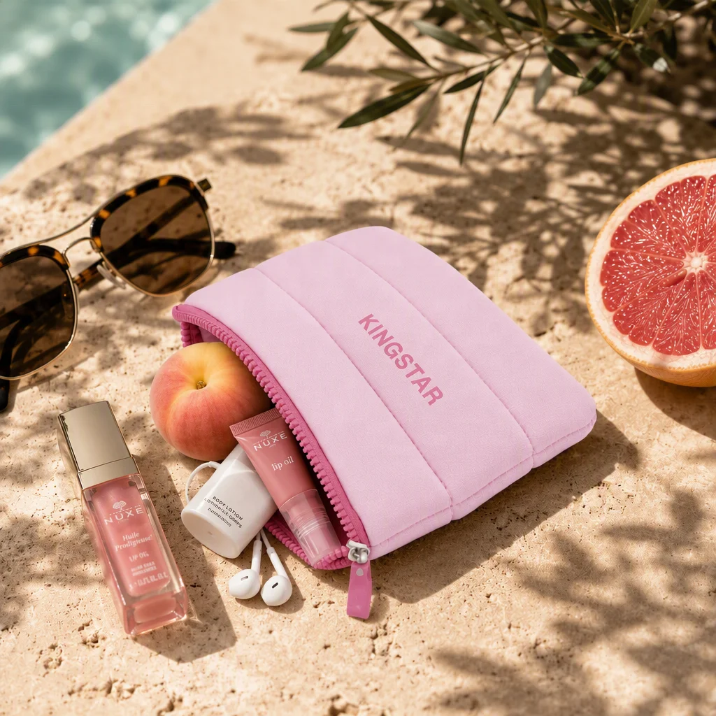 Bolso personalizado para almacenamiento de lápices labiales y maquillaje, suave, acolchado, impermeable, con cremallera, portátil y diseñado para mujeres, ideal para kits diarios de belleza