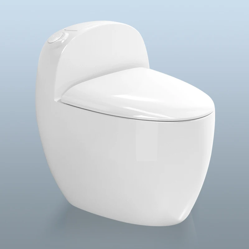 Hot Sale Hotel Floor Standing One-Piece Egg Shape Toilet Bathroom S Trap Dual Flush Toilet With Black Toilet Seat