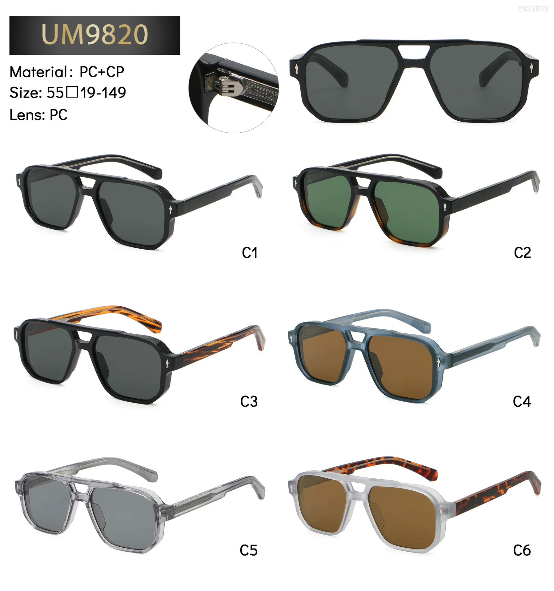 Direct Factory Sales! New 9820 Retro Trend Sunglasses for Small Face Women European American Fashion Style Imitation-Acetate CP