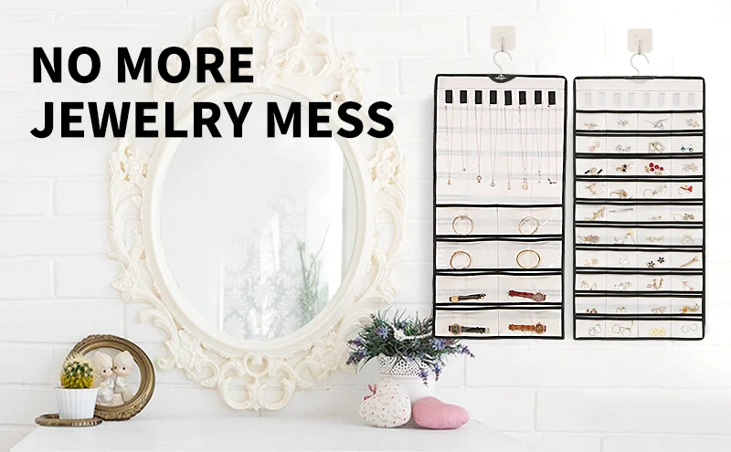 Naduo 48 Grids hanging handbag organizer Jewelry organizer storage bag hanging Keys Sundries organizer storage