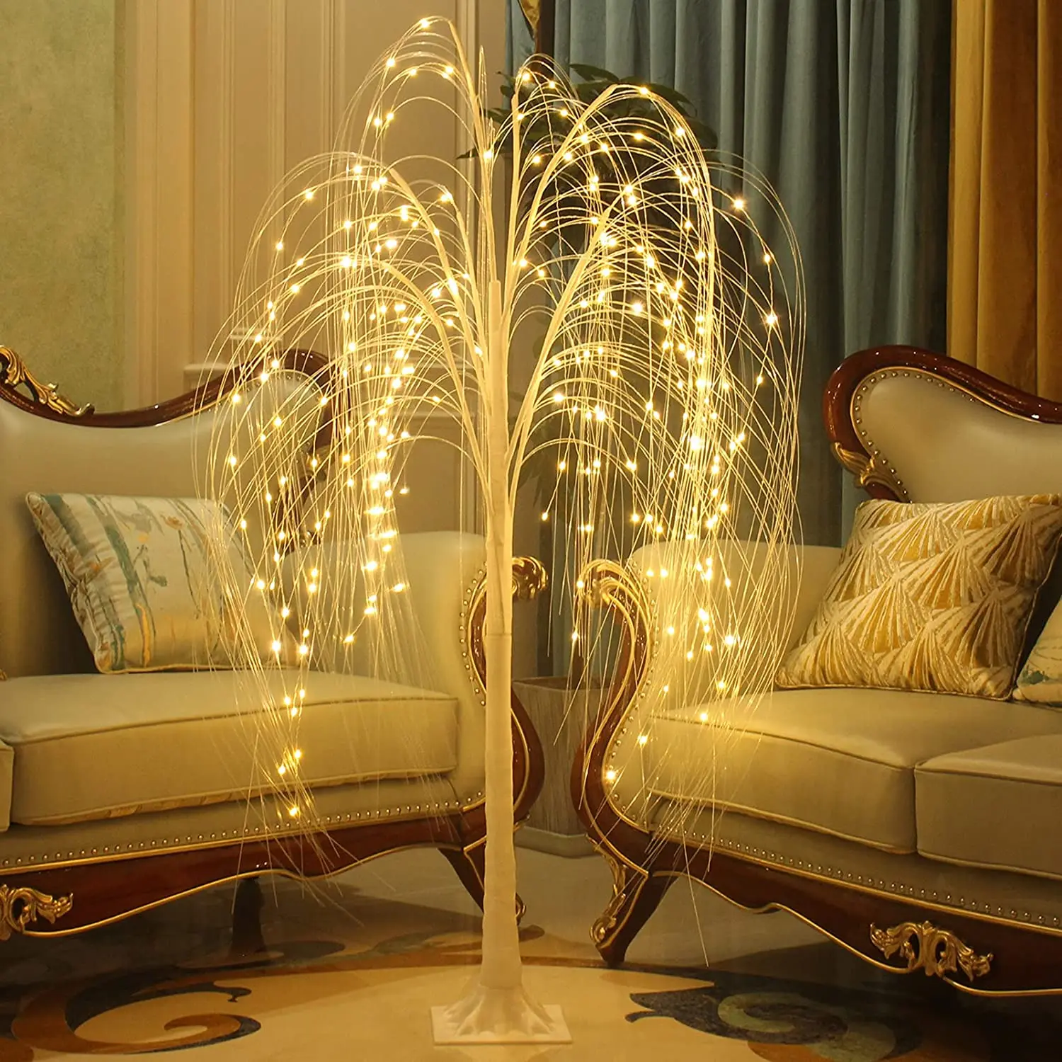 Fairy Romantic RGB Living Room Night Decoration Lamp  Weeping Willow Artificial LED Tree Light