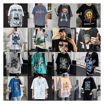 Custom hip-hop street outfit oversized graphic printed men's T-shirt