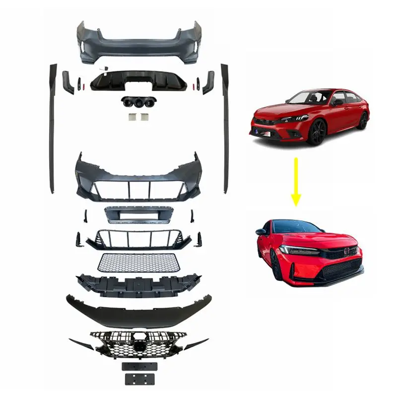 car body kit OEM auto parts modification upgrade Bodykit Type R Car Bumper Grill GEN 11th for Honda Civic FL5 sedan 2022+