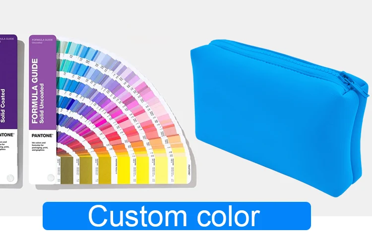 Handbags Custom Zipper Pouch Cosmetic Purse case Neoprene Makeup Bag Travel Organizer Wet Dry Bags manufacture